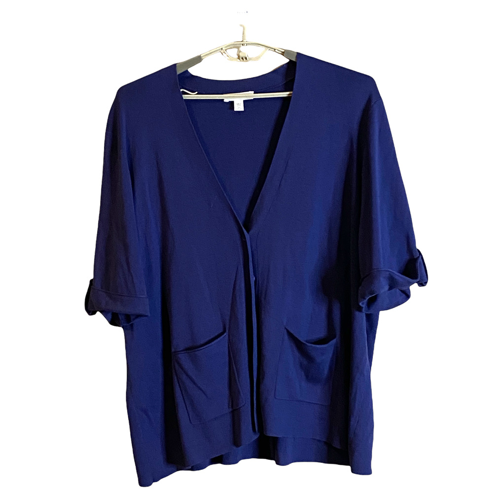 Coldwater Creek Blue Cardigan Sweater with Pockets - Size 3X